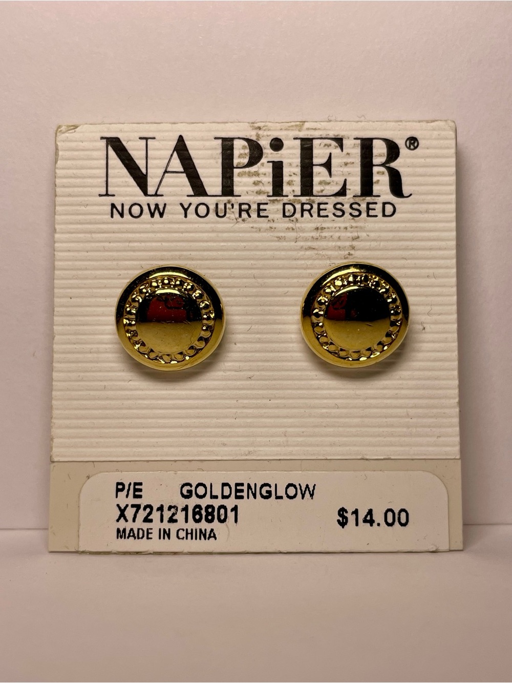 Napier Gold Round Stud Earrings